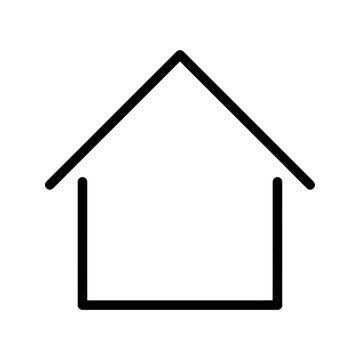 House home outline icon simple minimalist building shape black stroke logo.