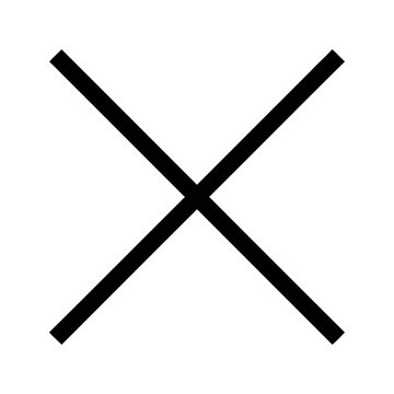 Large black x mark outline representing cancellation or incorrect choice.