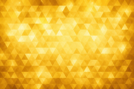 Abstract golden triangle pattern background with shiny luxury texture