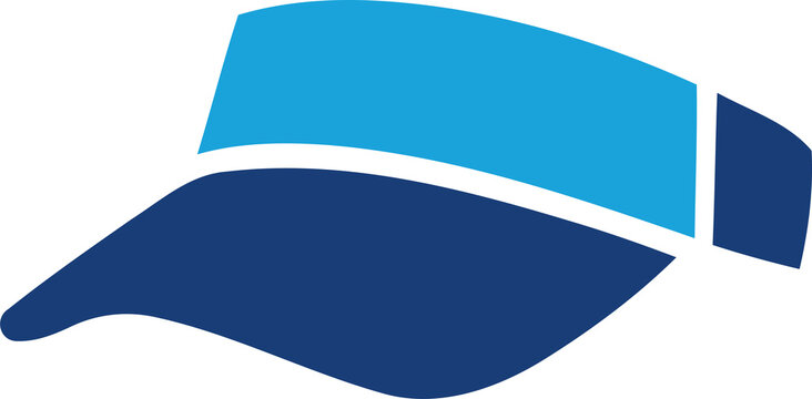Blue sports sun visor cap icon illustration isolated on transparent background