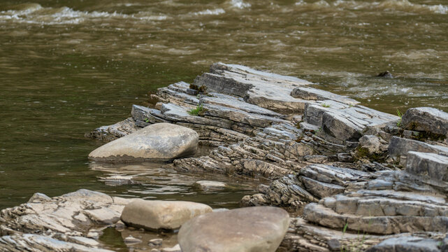 river and stones in the Ukrainian Carpathians