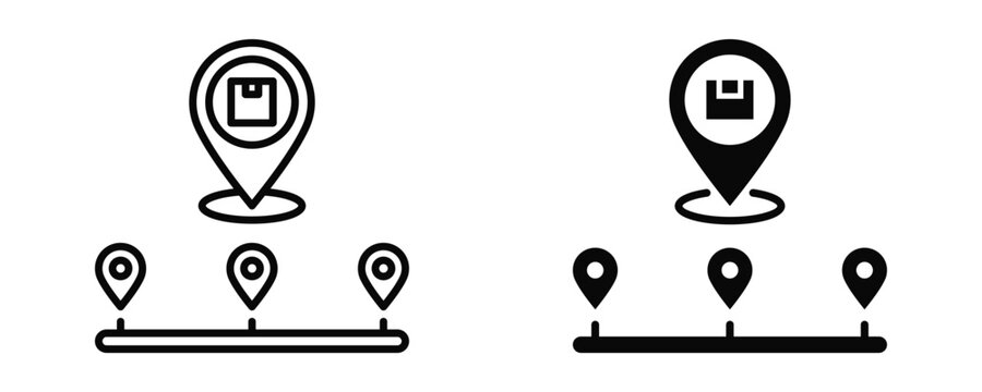 Delivery Tracking Icon sheet Line Glyph style collection