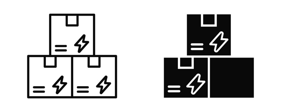 Battery Storage Icon sheet Line Glyph style collection