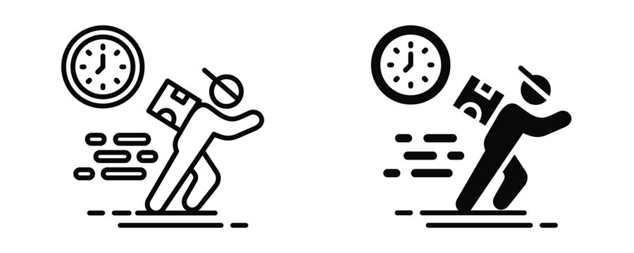 Express Courier Icon sheet Line Glyph style collection