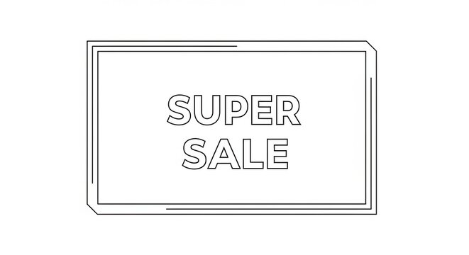Super Sale Announcement - Minimalist Outline Design