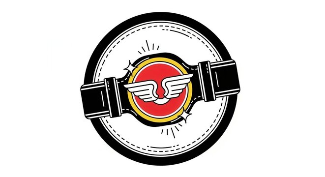 Vintage style winged logo patch