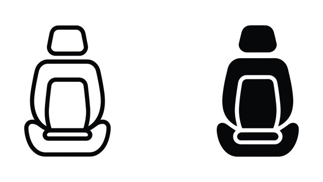 Car seat vector illustration automotive transport graphic design in outline filled interior modern style.