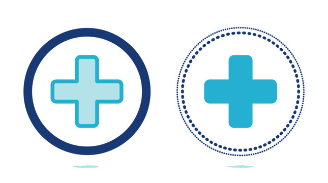 Blue dollar coin stack icons in outline and flat solid styles for financial and business concepts
