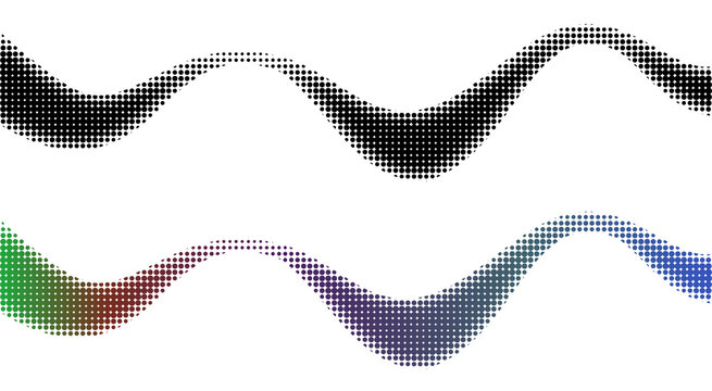 Abstract Halftone Dotted Waves 