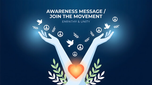 International Non Violence Day Banner Design with Peace Dove and Minimal Background