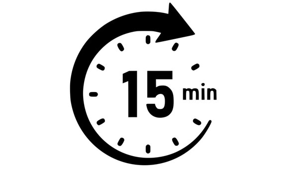 15 Minute Countdown Timer Refresh Icon Editable Vector