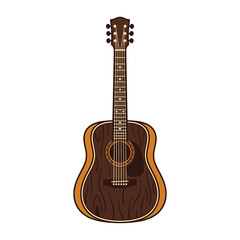 Naklejka premium Acoustic guitar wood grain vector illustration on white.