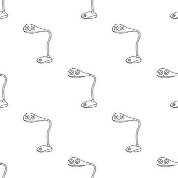 cute desk lamp kawaii outline seamless pattern