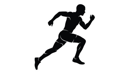 Obraz premium Athletic male runner sprinting fast in a dynamic pose showing speed and high energy levels 