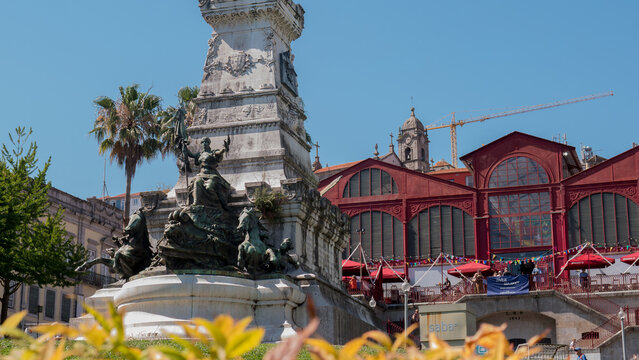 historic monument and mercado ferreira borges in porto portugal