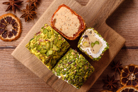 Turkish delight or lokum is a traditional Eastern sweet made with nuts. Turkish delight, lokum