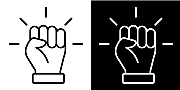 Empowerment In White and Black Background Icon