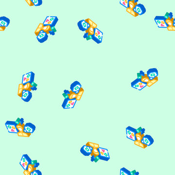 supervised machine learning isometric seamless pattern. supervised machine learning sign illustration