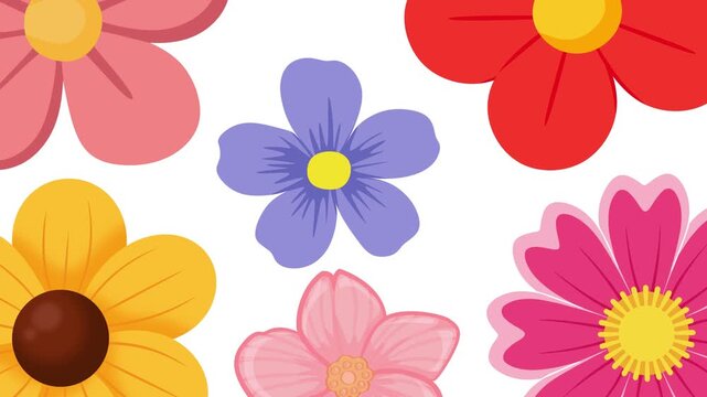 Animated Colorful Flowers Background