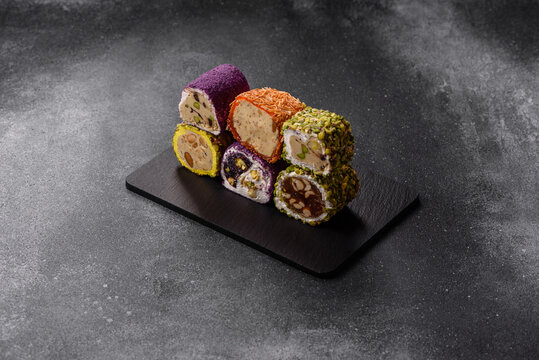 Turkish delight or lokum is a traditional Eastern sweet made with nuts. Turkish delight, lokum