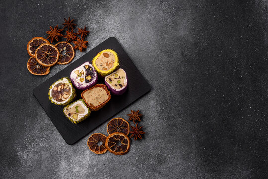 Turkish delight or lokum is a traditional Eastern sweet made with nuts. Turkish delight, lokum