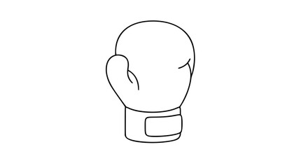 Fototapeta premium Boxing glove vector icon illustration. A clean, minimalist black and white line art graphic representing a sports equipment item, suitable for fitness, training, and combat sports design projects.
