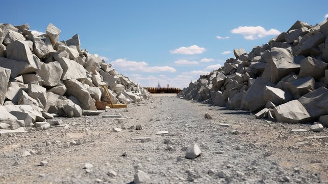 A photo of crushed stones used in construction.