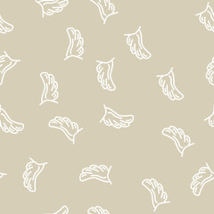 Fototapeta premium cupeydon wing line seamless pattern cupeydon wing thin line illustration