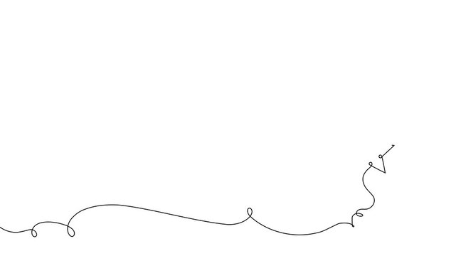 Winner trophy in continuous line art style. Single outline illustration of award cup. Minimalist one-line drawing perfect for competition, achievement, and celebration designs.