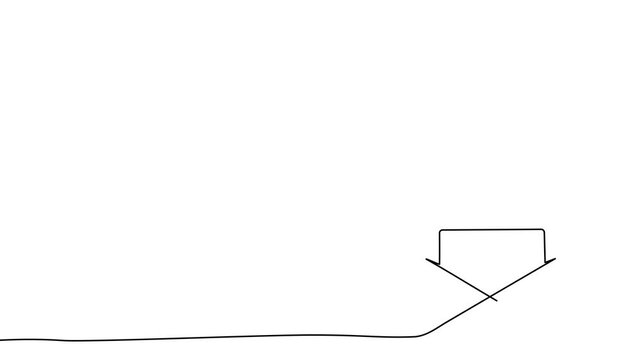 Single line art depicting envelope icon. Creative continuous drawing style for email newsletters, postal services, wedding invitations, and greeting card designs.