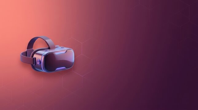 Modern virtual reality headset isolated on a soft gradient background representing future digital gaming and immersive technology concepts