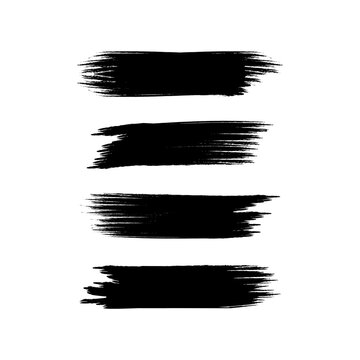 Four horizontal black brush strokes design