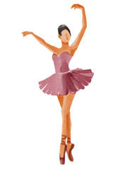 Elegant Ballerina Dancer in Pink Tutu Watercolor Illustration for Dance Recital Aesthetic Clipart Bundle © handdrawn