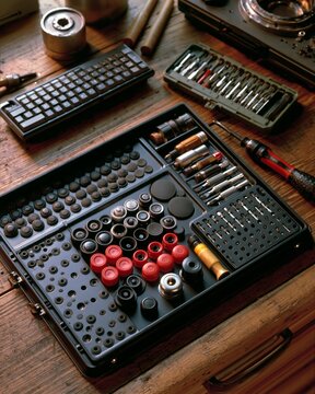 Rubber Feet Replacement Kit with Tools on Wood Workbench