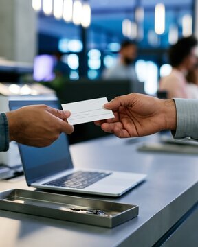 Passkey Setup Card Handed Over at Corporate IT Service Desk