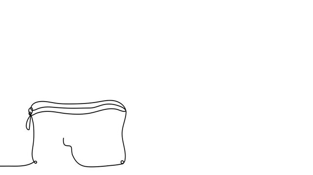 Emergency healthcare box illustrated in single continuous stroke. Doctor's medical supply kit with pharmaceutical equipment and hospital care essentials shown in minimalist black drawing.