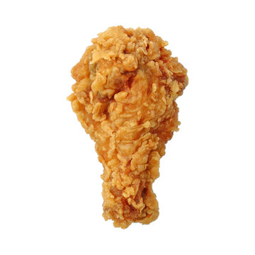one crispy chicken wing isolated on white.