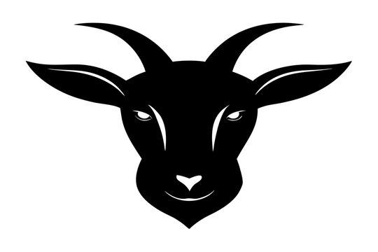Goat head silhouette, goat head vector illustration 