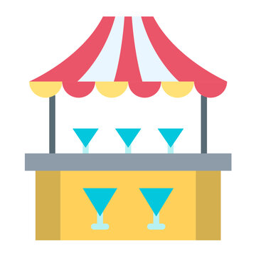 Beverage Stall Vector Design Icon Style