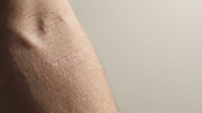 Close up view of a scar on human skin