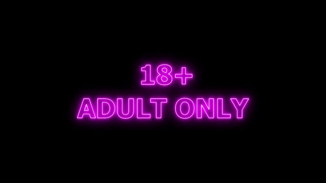 18+ Adult Only Headline Animation.Adults only sign commercial explicit content. Sensitive content sign opening video. Censor Icon warning adult ,Adults Only Sign Animation. 4K animation video