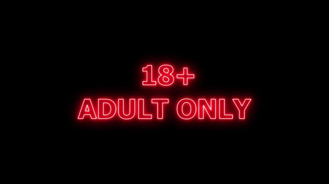 18+ Adult Only Headline Animation.Adults only sign commercial explicit content. Sensitive content sign opening video. Censor Icon warning adult ,Adults Only Sign Animation. 4K animation video