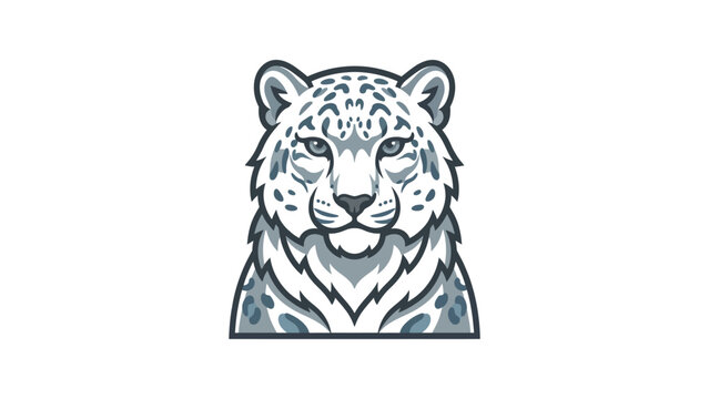 Illustration of a snow leopard head.