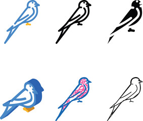 Obraz premium swift bird color icon vector. swift bird sign. isolated symbol illustration mix