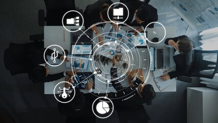 Fototapeta premium Concept of managing online folders with digital file organization, cloud storage, and secure sharing. Online folders improve workflow, online folders ensure access control. Funnel