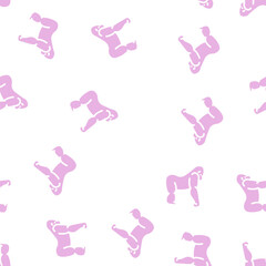 Obraz premium gorilla animal glyph vector seamless pattern. gorilla animal signthin illustration