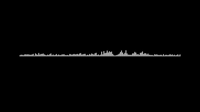 4k clean audio equalizer spectrum frequency indicator motion graphics on dark canvas for media production assets