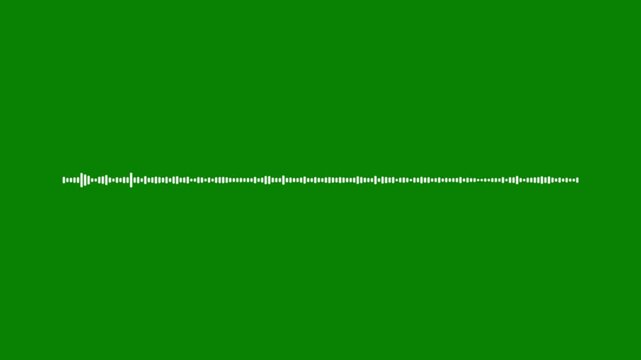 4k dynamic pulse audio wave bar visualization on chroma key green screen background for video editing elements