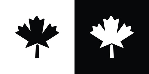 Obraz premium Autumn leaf canadian icon line graphic group. EPS10