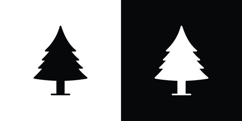 Obraz premium Christmas tree icon line graphic group. EPS10
